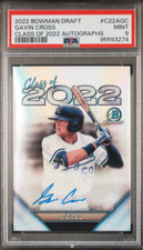 2022 Bowman Draft Chrome Gavin Cross Class Of 2022 AUTO  /250 PSA 9 Royals $$$