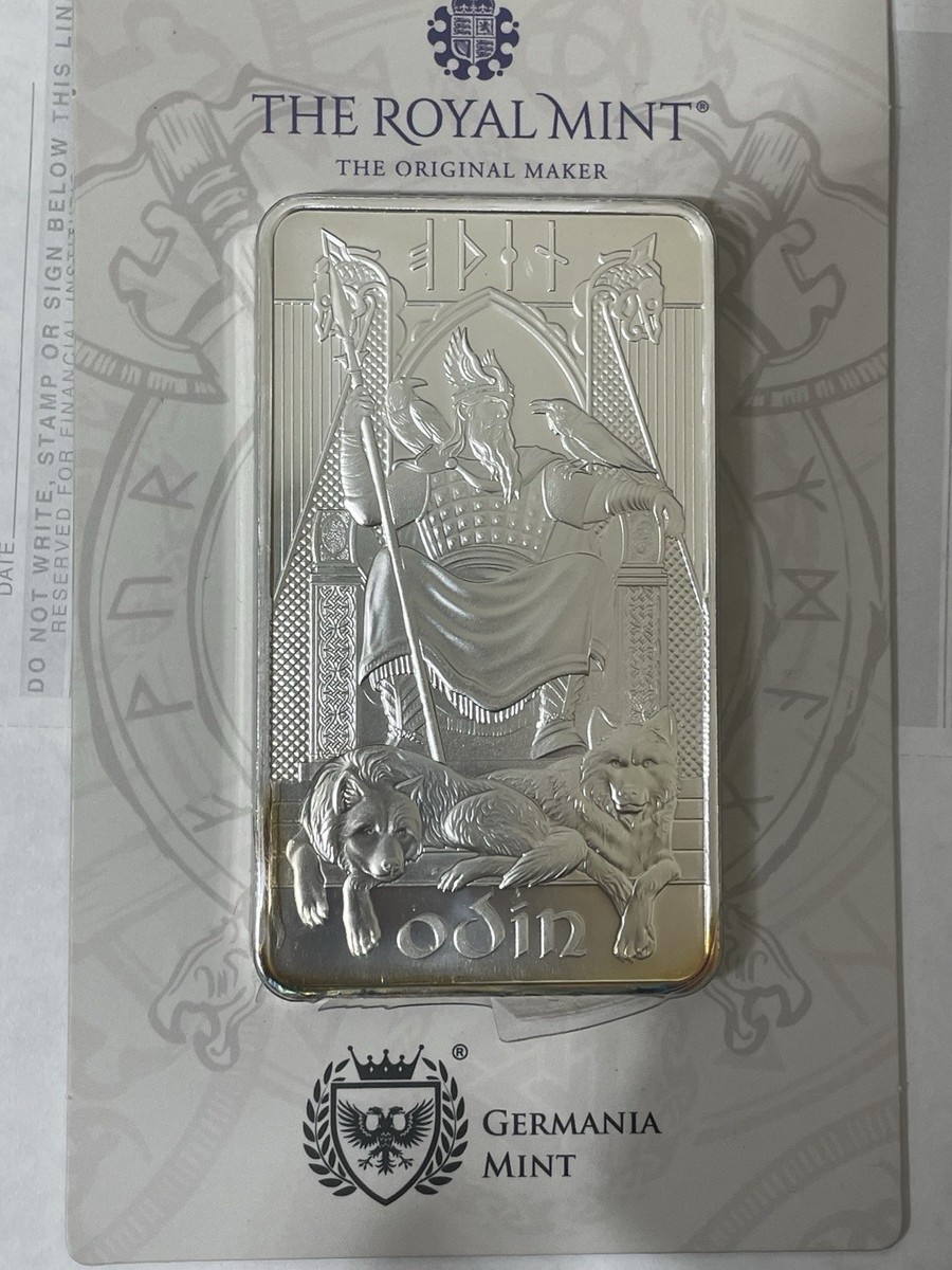 10 Oz Royal Mint Great Britain Norse Gods - Odin .9999 Silver Bar