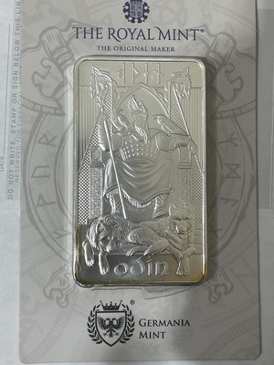 10 Oz Royal Mint Great Britain Norse Gods - Odin .9999 Silver Bar