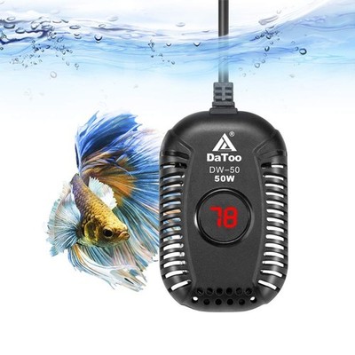 DaToo Small Aquarium Heater 50W Mini Fish Tank Heater 50 Watt Submersible wit...