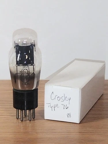 Vtg Tested Strong Crosley Type 76 Amplifier Radio Audio Vac Tube Engraved Base