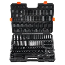 130PC Impact Kit 3/8" & 1/2" 6-Point Drive Cr-Mo Steel Professional Grade