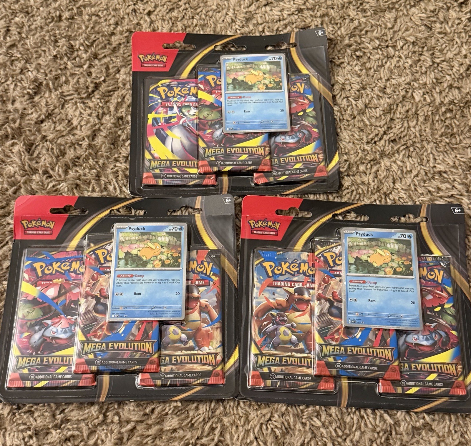 Pokemon Mega Evolution - Psyduck 3-Pack Booster Blister Factory Sealed