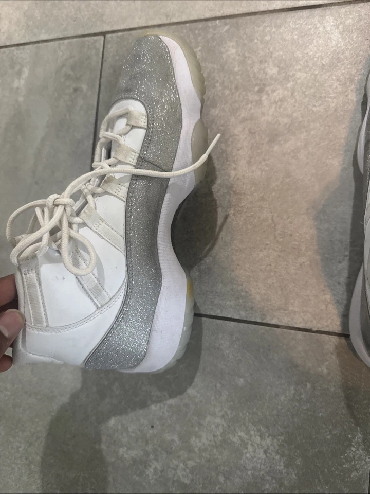 Blanco A Brillo Plata Retro Años 11 Talla 10 Mujer Foto 4 de 4