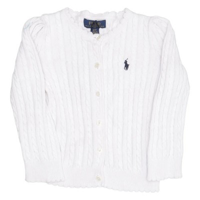 Polo Ralph Lauren, Strickjacke, Mädchen, Größe: 92, Weiß, Baumwolle #CVs