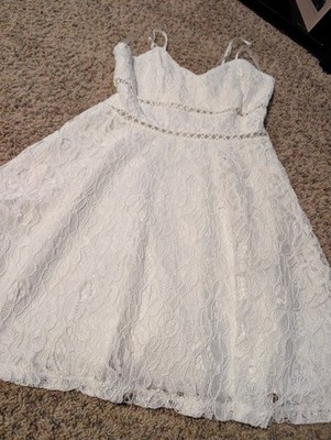 Francesca's White Lace Spaghetti Strap Dress Size Small NWT