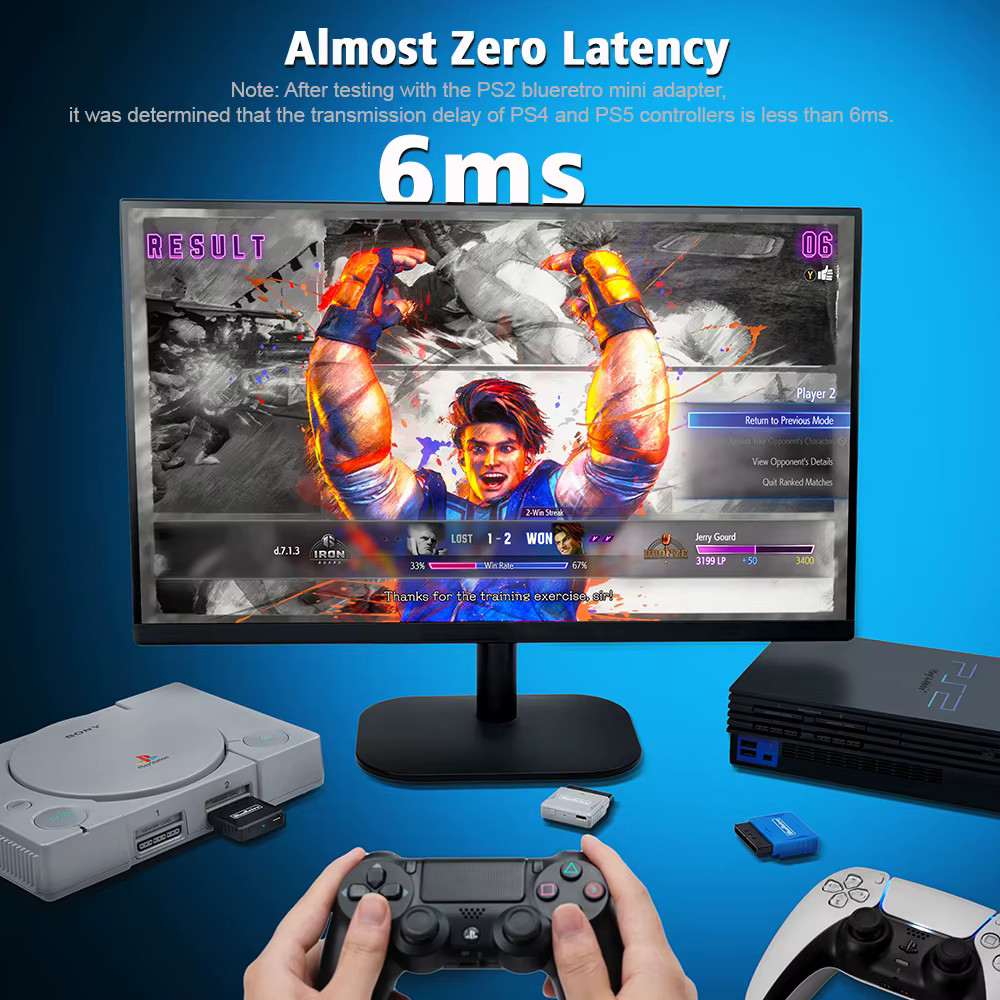 BlueRetro MiniBR-PS2 무선 PS1 컨트롤러 어댑터 5