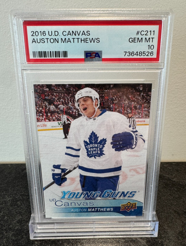 2016 Upper Deck Canvas Auston Matthews Young Guns!!! #C211 PSA 10