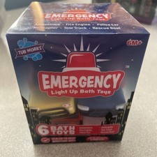 Tub Works  Emergency  Cars Light Up Bath Toys, 6 Pack  Water-Activated Lights