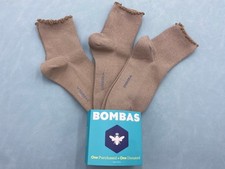 3 Pairs Bombas Lightweight Everyday Ruffle Rib Quarter Socks Women's Size M