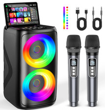 Karaoke Machine for Adults: Portable Bluetooth Speaker with 2 Wireless Karaoke M
