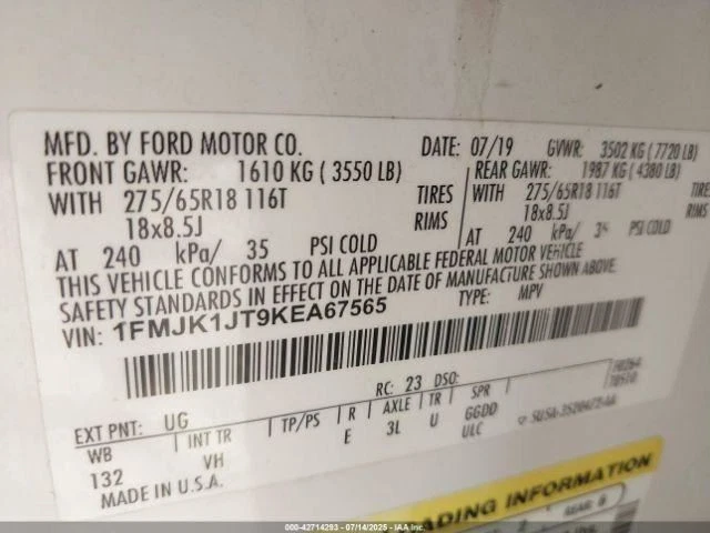 Pieza de freno antibloqueo con crucero adaptativo para 18-21 EXPEDITION 2573197 Foto 4 de 4