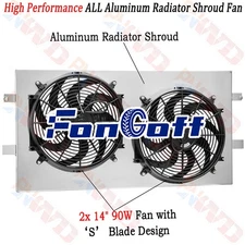 Aluminum Radiator Shroud Fan For 1999-14 Chevy Silverado GMC 1500 Suburban Tahoe