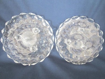 *Fostoria American Footed Dishes Pair 7 1/4'' & 7 5/8'' Bon Bon, Cheese Vintage