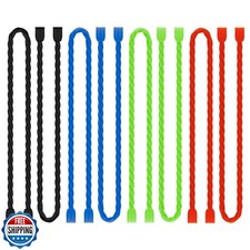 8PCS Silicone Twist Ties 12-Inch Reusable Cable Ties Steel-Core S