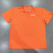 Whataburger Employee Uniform Polo Shirt Size Large Short Sleeve Solid Orange EUC