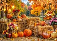 82.6x59inch Pumpkin Patch Backdrop Pumpkin Harves Backdrops Fall Autumn Photo...