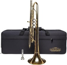 GKW Bb Standard Brass Trumpet for Beginner  Intermediate Players - NEW  Case