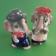 Vintage 1950s Cute Elephant Salt & Pepper Sha...