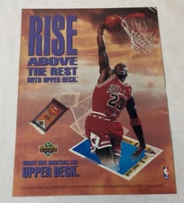 1991 Upper Deck basketball cards ad ~ MICHAEL JORDAN Rise Above The Rest