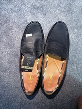 Next black penny leather loafer