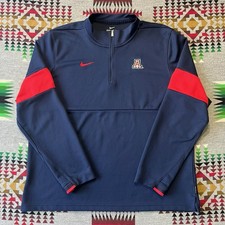 Arizona Wildcats Nike Dri-Fit Pullover Mens XL Blue 1/4 Zip On Field NCAA D5