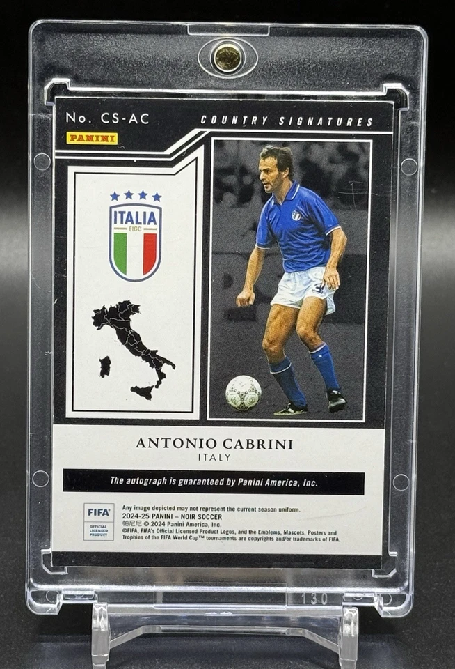 ANTONIO CABRINI 2024 PANINI NOIR FIFA FÚTBOL PAÍS FIRMAS AUTOMÁTICO/49 ITALIA Foto 4 de 4