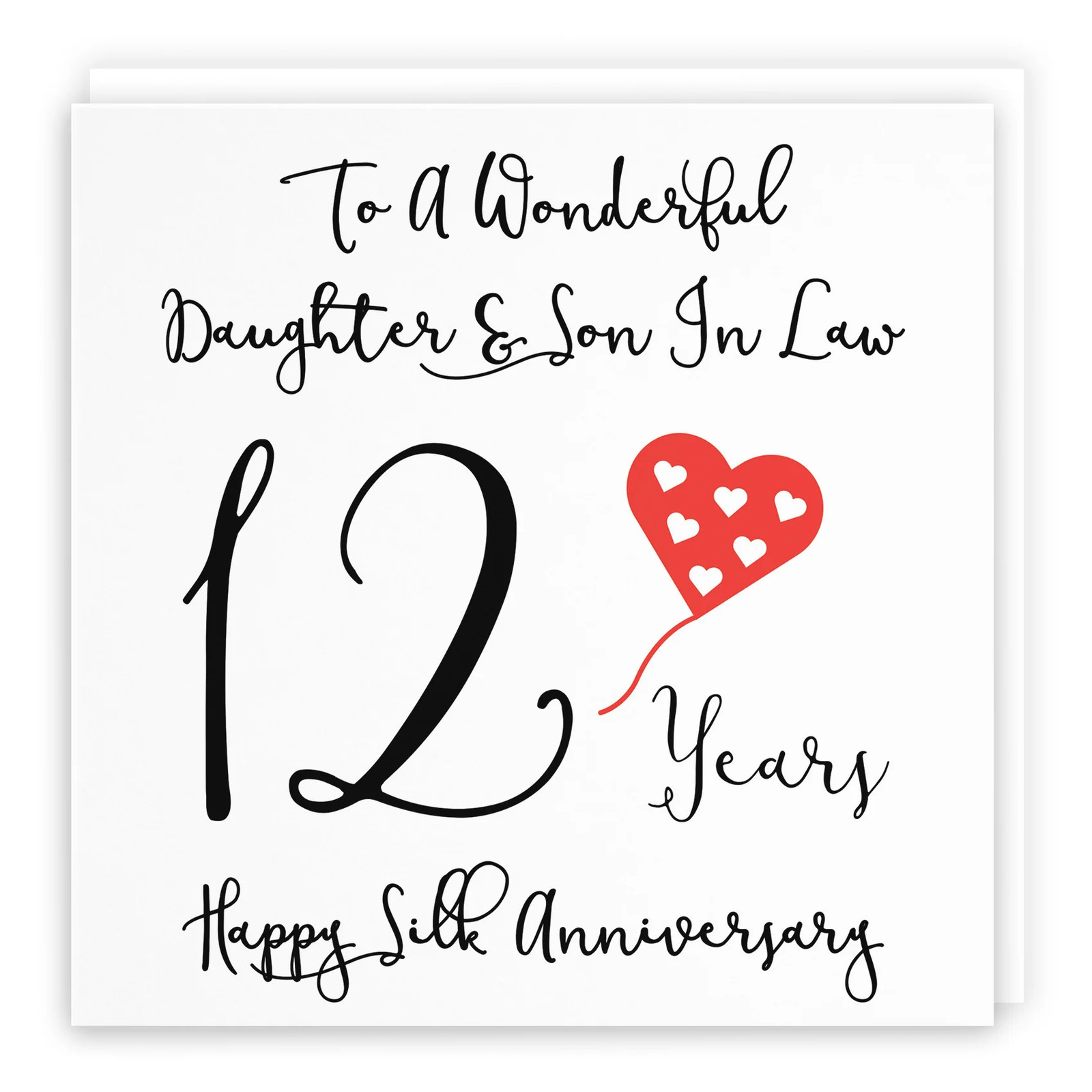 12th Daughter And Son In Law Anniversary Card Love Heart