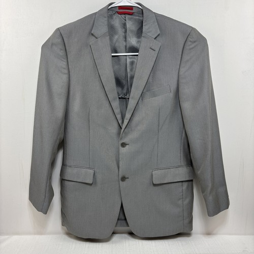 Alfani Slim Fit Gray Blazer Men’s 42L Grey Micro Houndstooth Suit Jacket