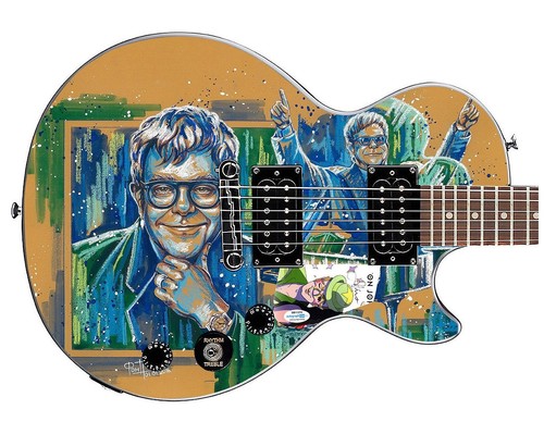 Elton John Live Signed Custom Graphics Gibson Epiphone Guitar ACOA