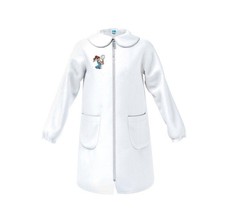 Grembiule zip bambina scuola elementare Siggi bianco Tennista