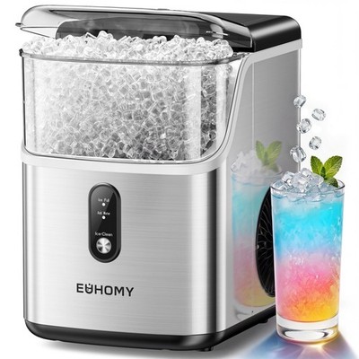 EUHOMY Nugget Ice Maker Countertop, Ready in 7 Mins, 34Lbs/24H Pebble Ice Maker 