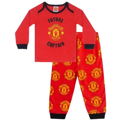 Manchester United Baby Pyjamas Long Boys Kids Official Football Gift