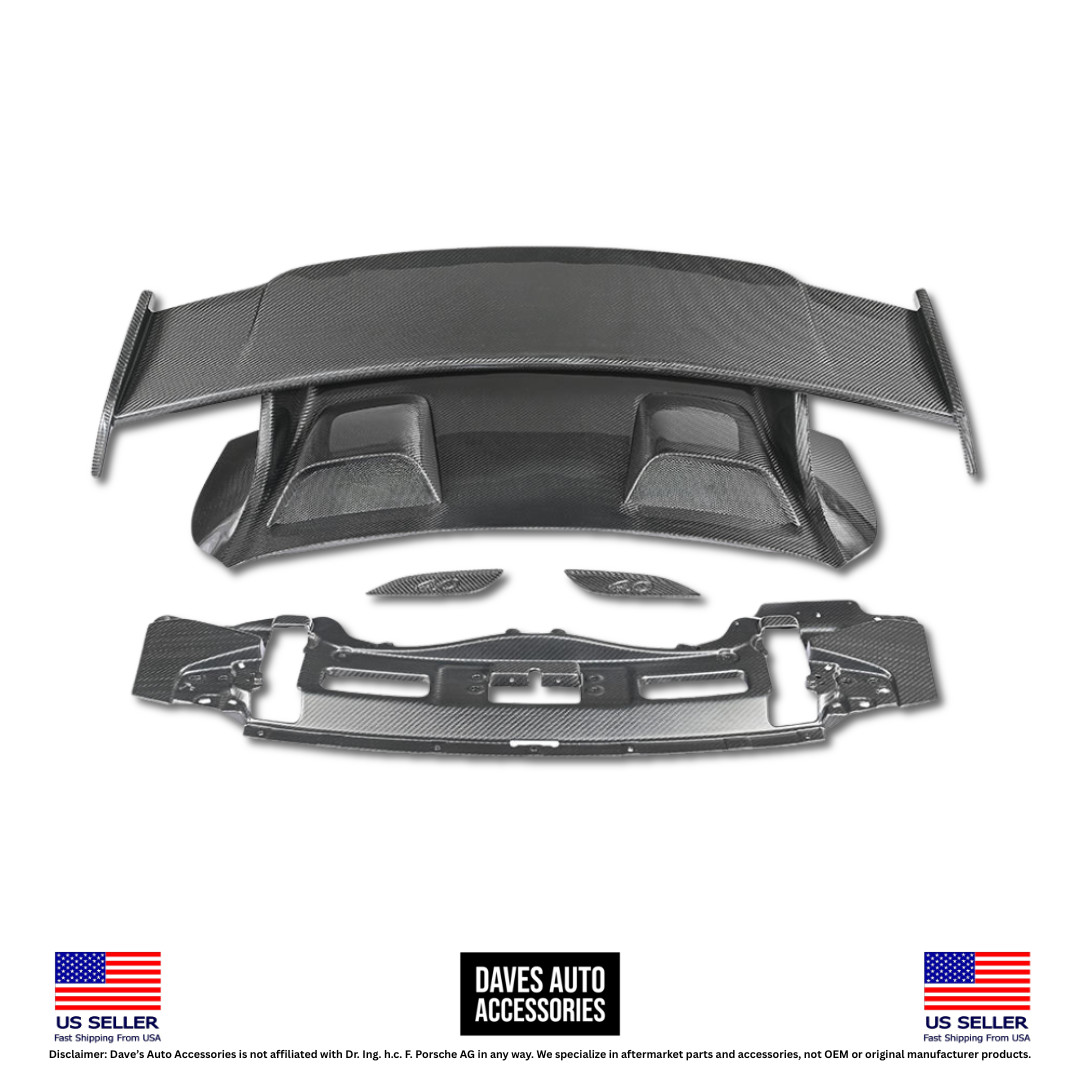 Dry Carbon - Porsche Carrera GT3 Style Rear Trunk Spoiler - Fits Carrera 991 911