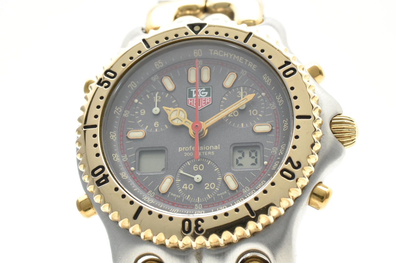[N MINT] Tag Heuer S/el CG1122-0 Senna Chronograph Gray Gold Men's Watch JAPAN image 4