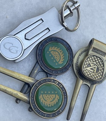 4 Pc Vintage Golf Divot Tool Ball Marker Lot Ahead CG Clip
