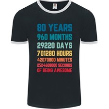 80th Birthday 80 Year Old Mens Ringer T-Shirt FotL