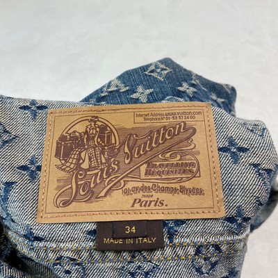 Used Louis Vuitton Monogram Denim Jacket Size 34 Blue | eBay