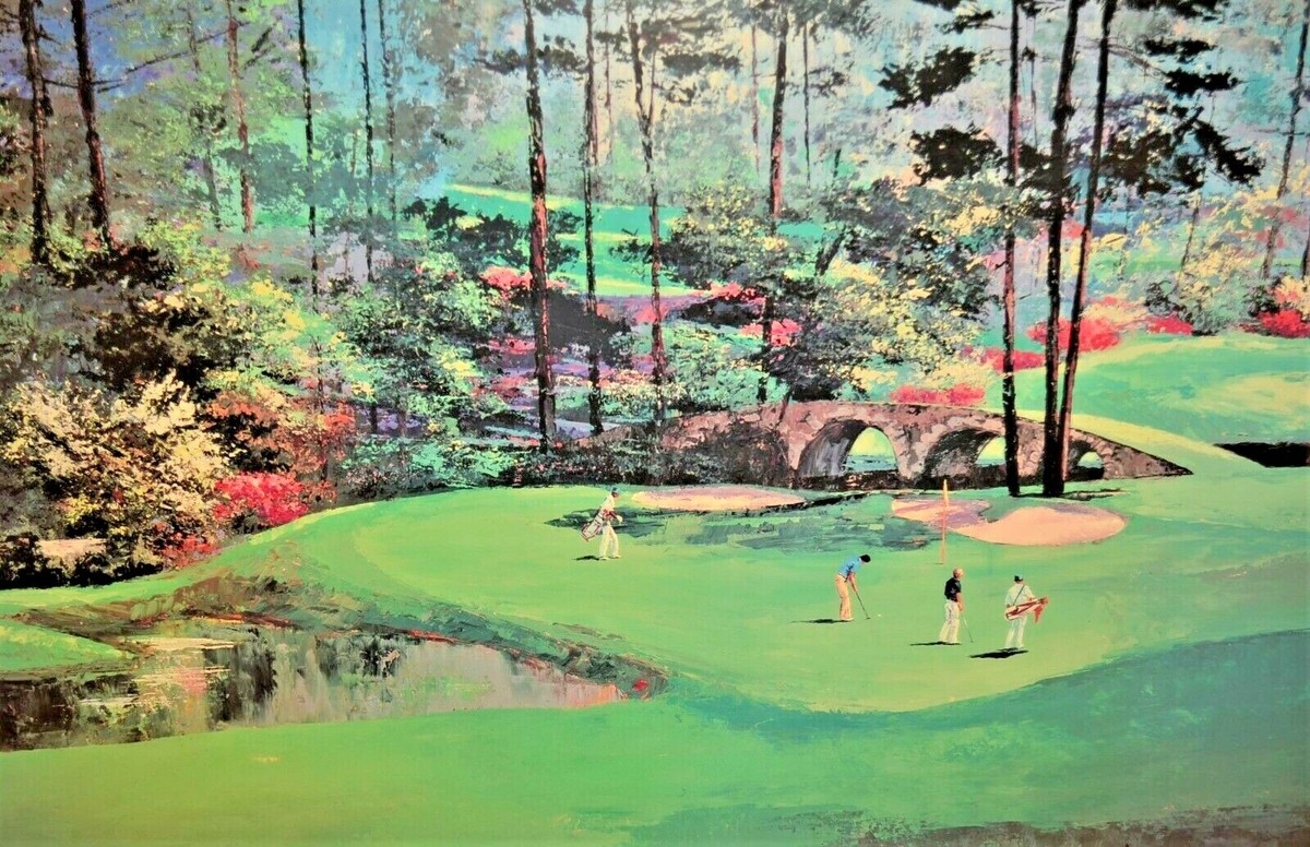 額縁c ★ マークキング ゴルフシリーズ Augasta Landscape マーク・キング「オーガスタ AUGUSTA」セリグラフ :: 絵画買取