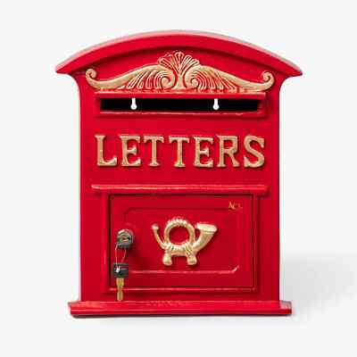 Retro Collection Red Post Box Wall Mounted Simple Design Mailbox in ...