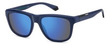 Polaroid Sunglasses 2163/S FLL 5X Matte Blue/Blue Mirror Polarized Caliber 54