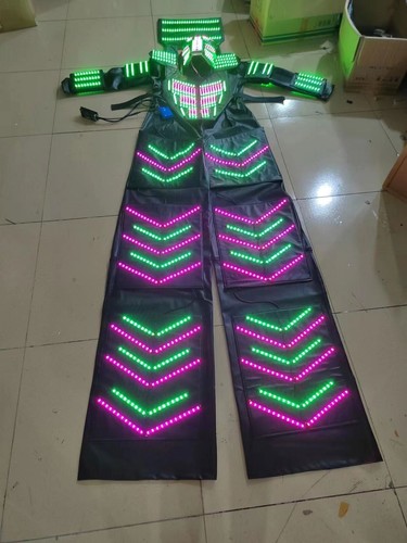 Illuminated Stilt Costume LED Robot Suit Armour Set DJ Party Show Light Clothing - Picture 7 of 7