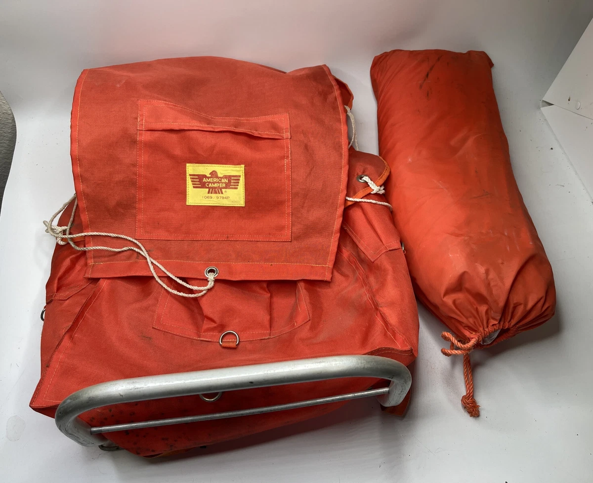 Vintage American Camper Aluminum External Frame Pack Hiking Backpack u0026 Tent  | eBay