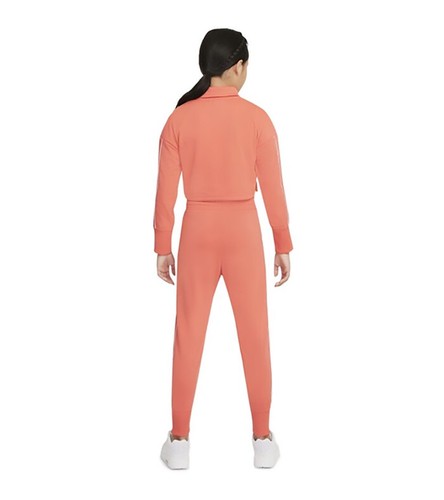 Nike Youth Girls Sportswear High-Waisted Tracksuit In Magic Ember/White - Picture 2 of 7