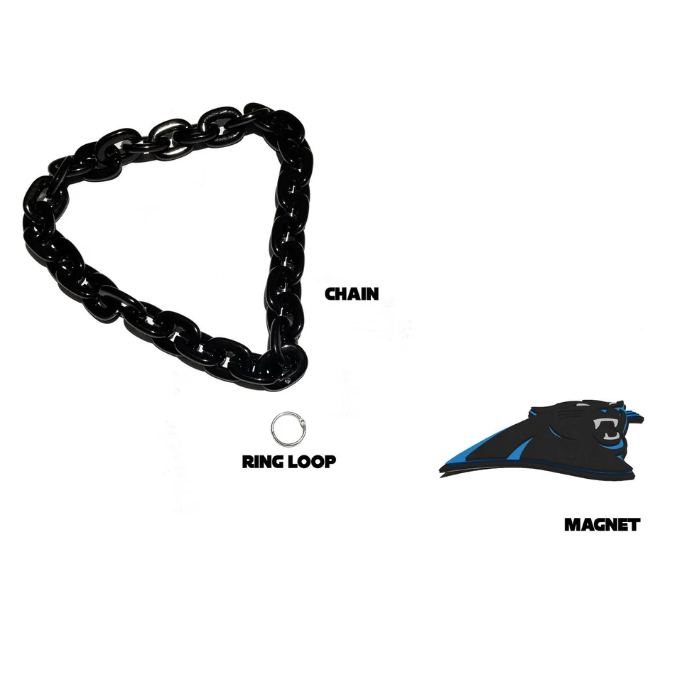 New NFL Carolina Panthers BLUE Fan Chain Necklace Foam - Image 3 of 4