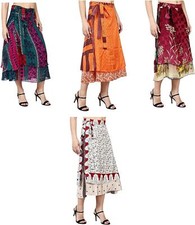 wholesale Of Lot 10 PC Vintage Indian Silk Skirt Long Wrap Skirt Beach Wer Gysp