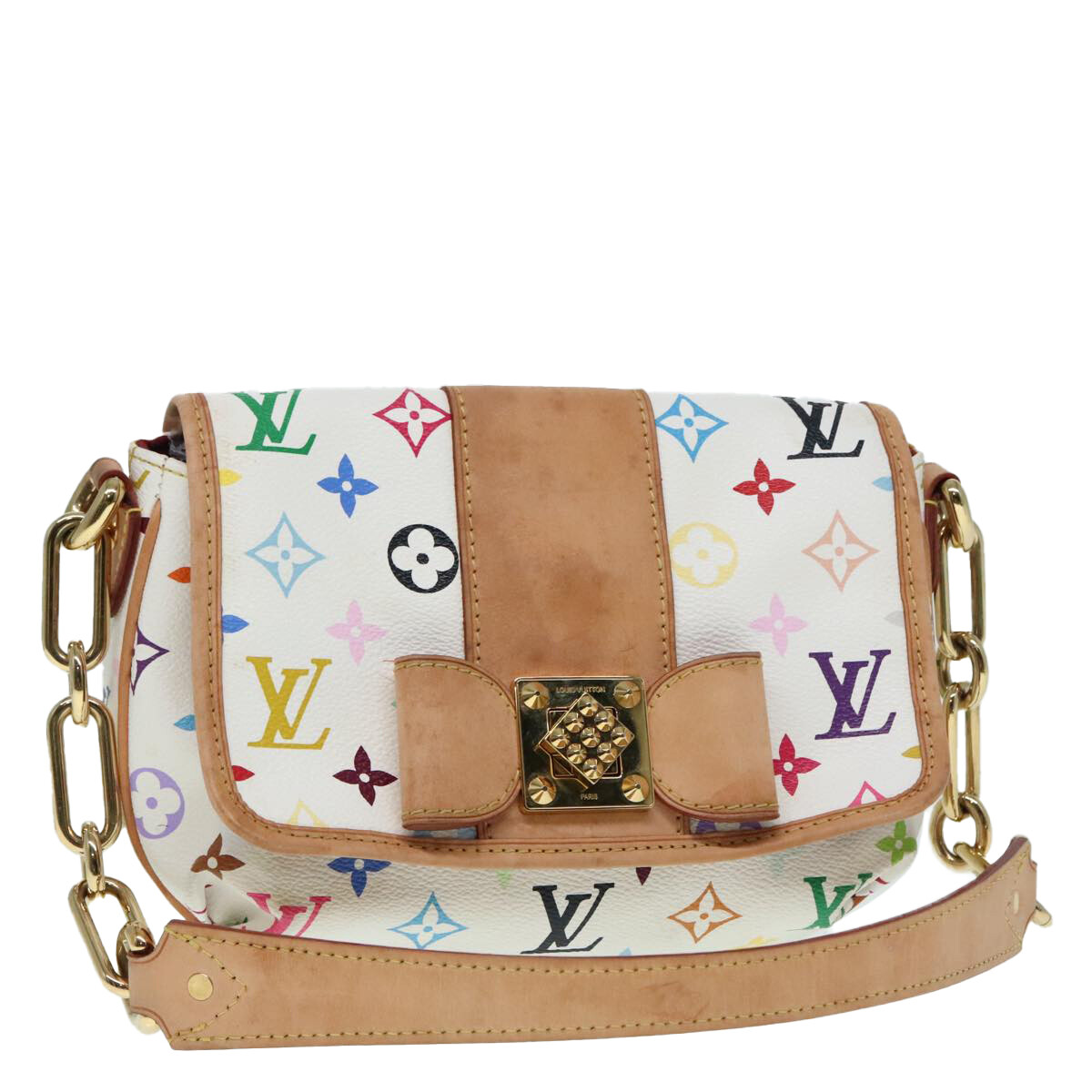 LOUIS VUITTON Monogram Multicolor Patty Shoulder Bag White LOUIS VUITTON Monogram Multicolor Patty Shoulder Bag White