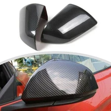 2x Car Rear View Mirror Cover Trim Shell Fit For Ford Mustang 2015+ Carbon Fiber