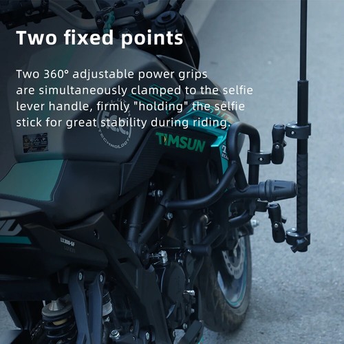 Motorcycle Selfie Stick for insta360 One X2 X3 Monopod Handlebar Mount Bracket - 第 17/33 張圖片