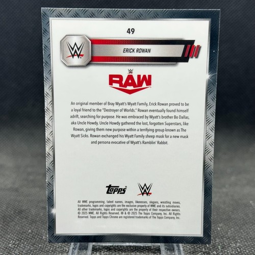 Erick Rowan 2025 Topps Chrome WWE Geometric Refractor #49 - Picture 2 of 2
